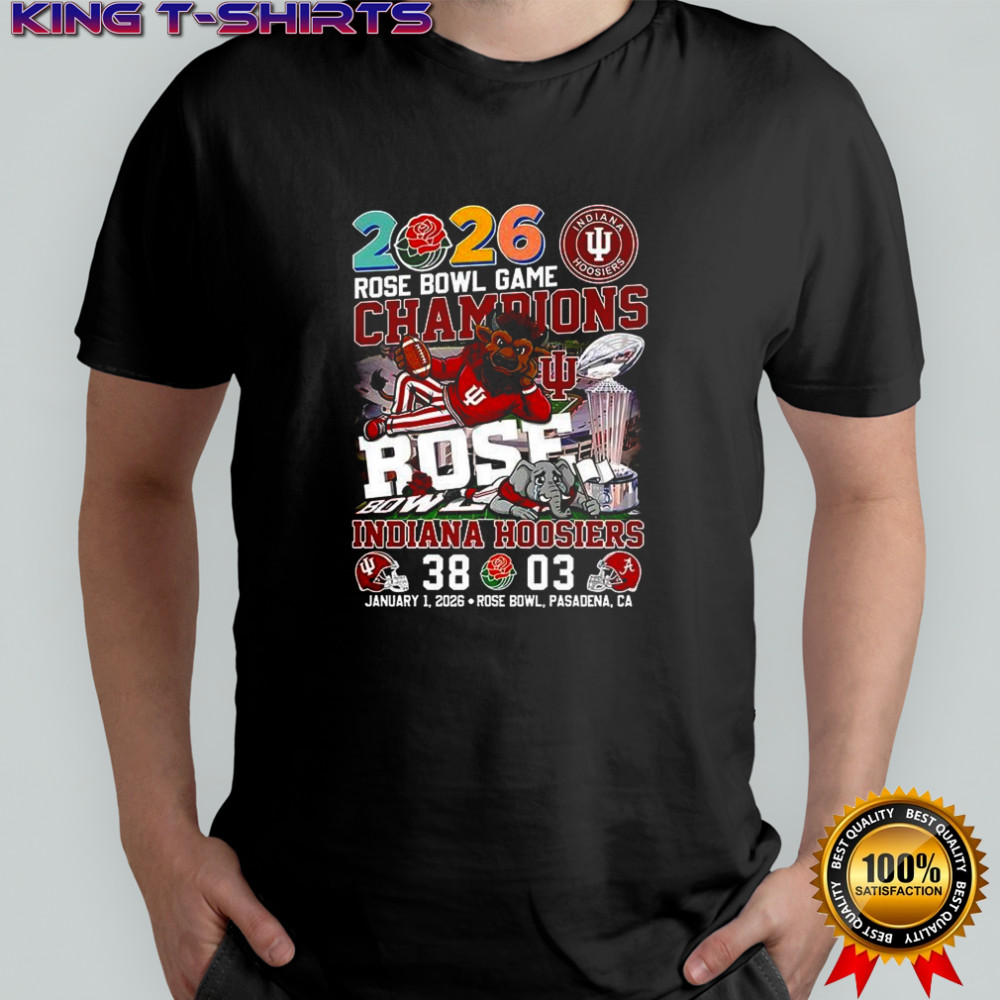 Indiana Hoosiers crushed Alabama Crimson Tide Rose Bowl Game 2026 Champions mascot shirt