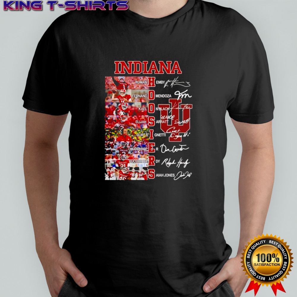 Indiana Hoosiers football players signature graphic shirt