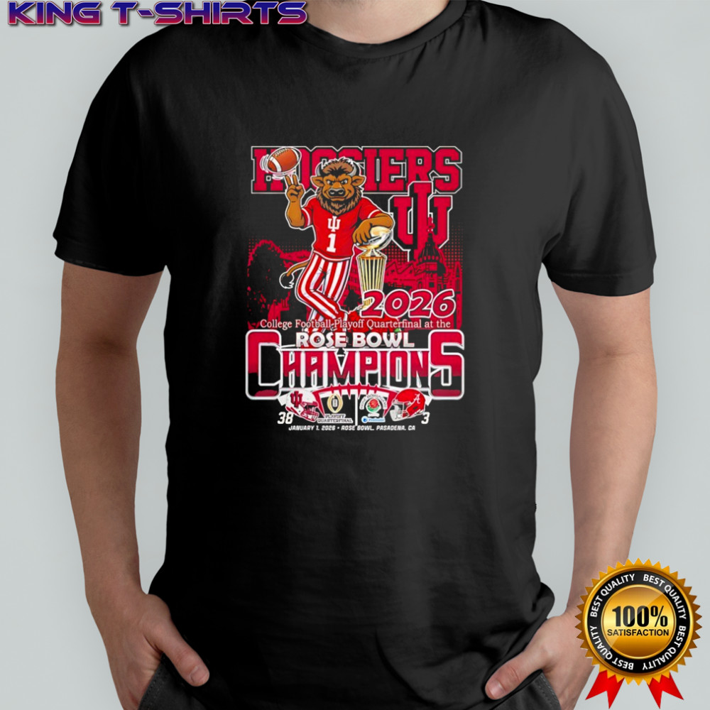 Indiana Hoosiers mascot 2026 College Football Playoff Quarterfinal Rose Bowl Champions shirt