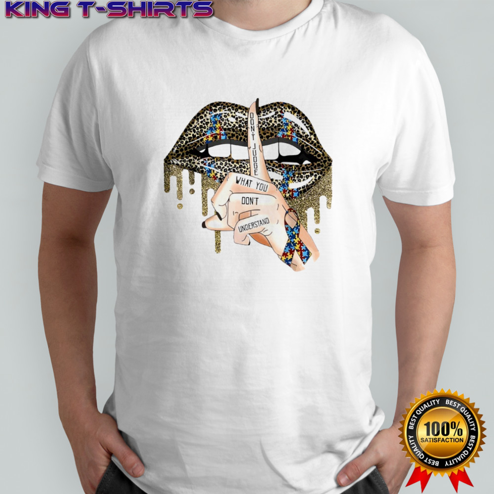 Leopard print lips and ribbon don’t judge what you don’t understand shirt