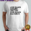 Love black people like you love black culture R shirt