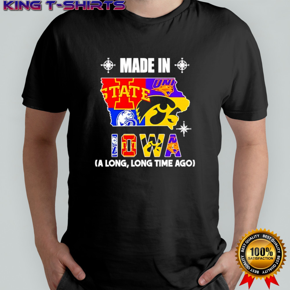Made in Iowa a Long Long Time Ago State mashup logo teams shirt