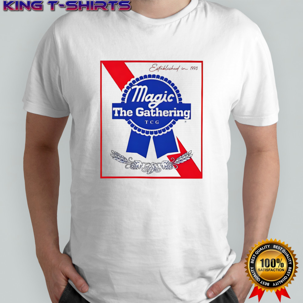 Magic the Gathering Pabst parody est 1993 logo shirt
