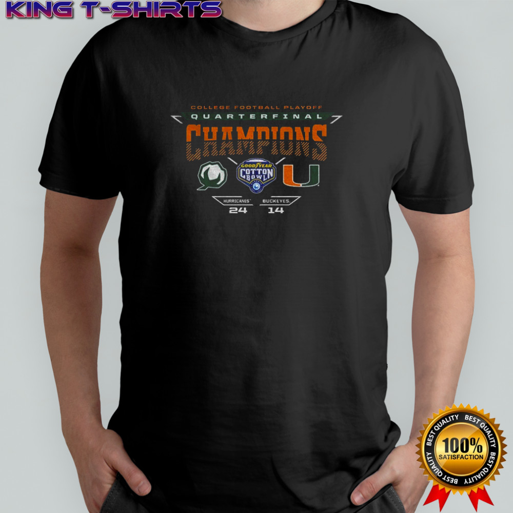 Miami Hurricanes 2025 Cotton Bowl Champs Score CFP Quarterfinal shirt