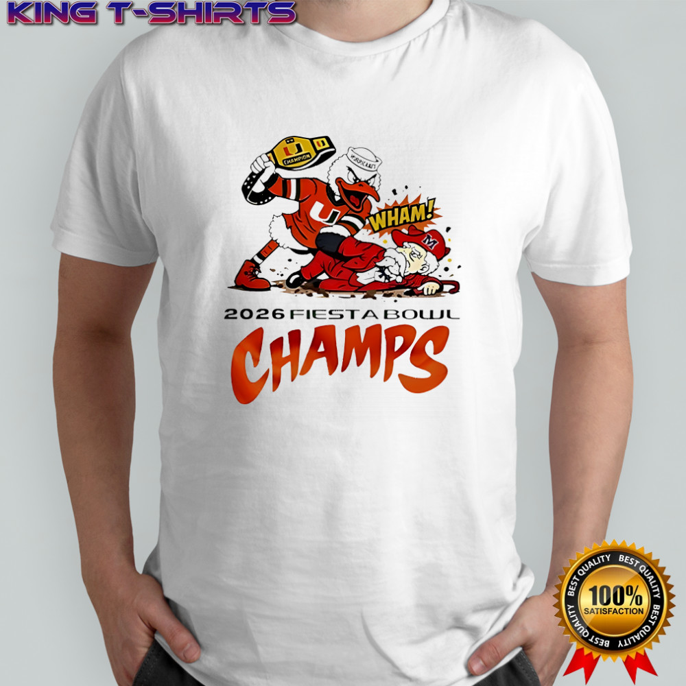 Miami Hurricanes Fiesta Bowl Champions 2026 Mascot Shirt