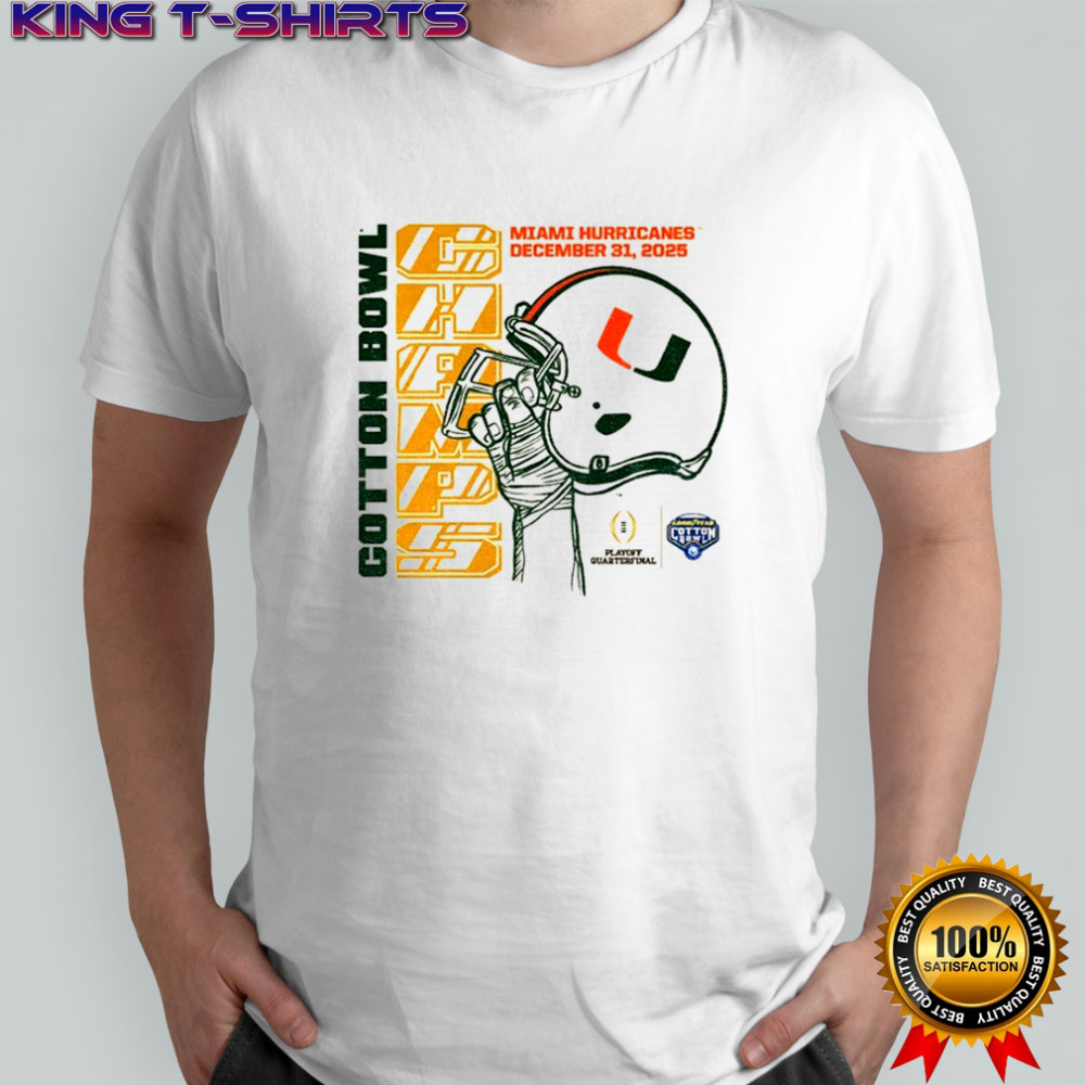 Miami Hurricanes Football Helmet Cotton Bowl Champions December 31 2025 shirt