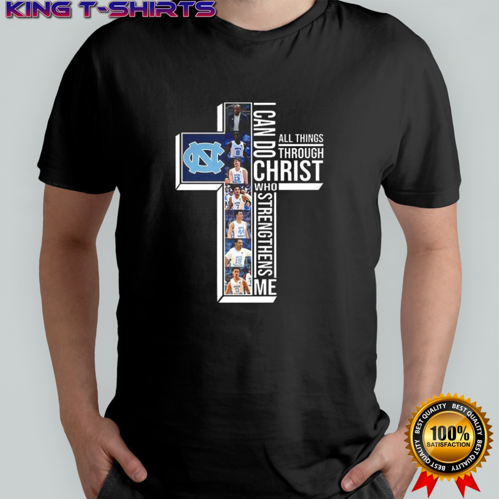 North Carolina Tar Heels NCAA I can do all things through Christ who strengthens me player cross shirt
