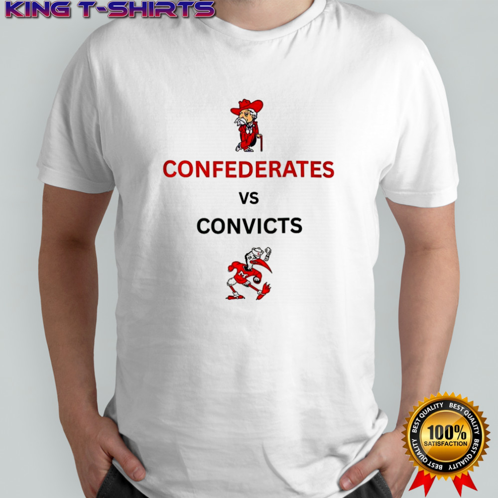 Ole Miss Rebels Confederates Vs Miami Hurricanes Convicts mascot shirt