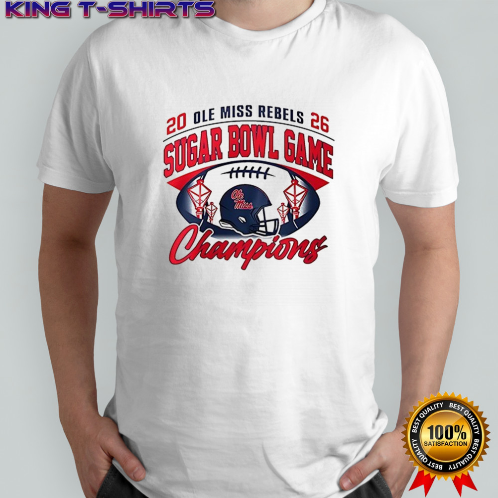 Ole Miss Rebels NCAA 2026 Sugar Bowl champions helmet logo shirt