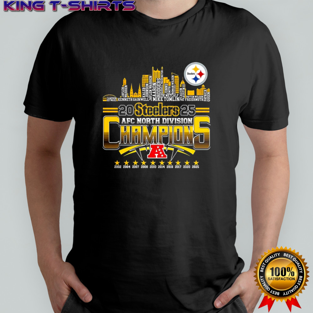 Pittsburgh Steelers AFC North Division 2025 player name city skyline shirt