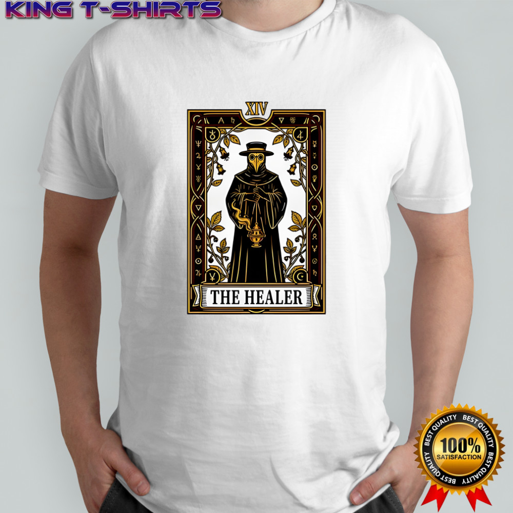 Plague doctor The Healer The Black Death XIV century Tarot card retro shirt