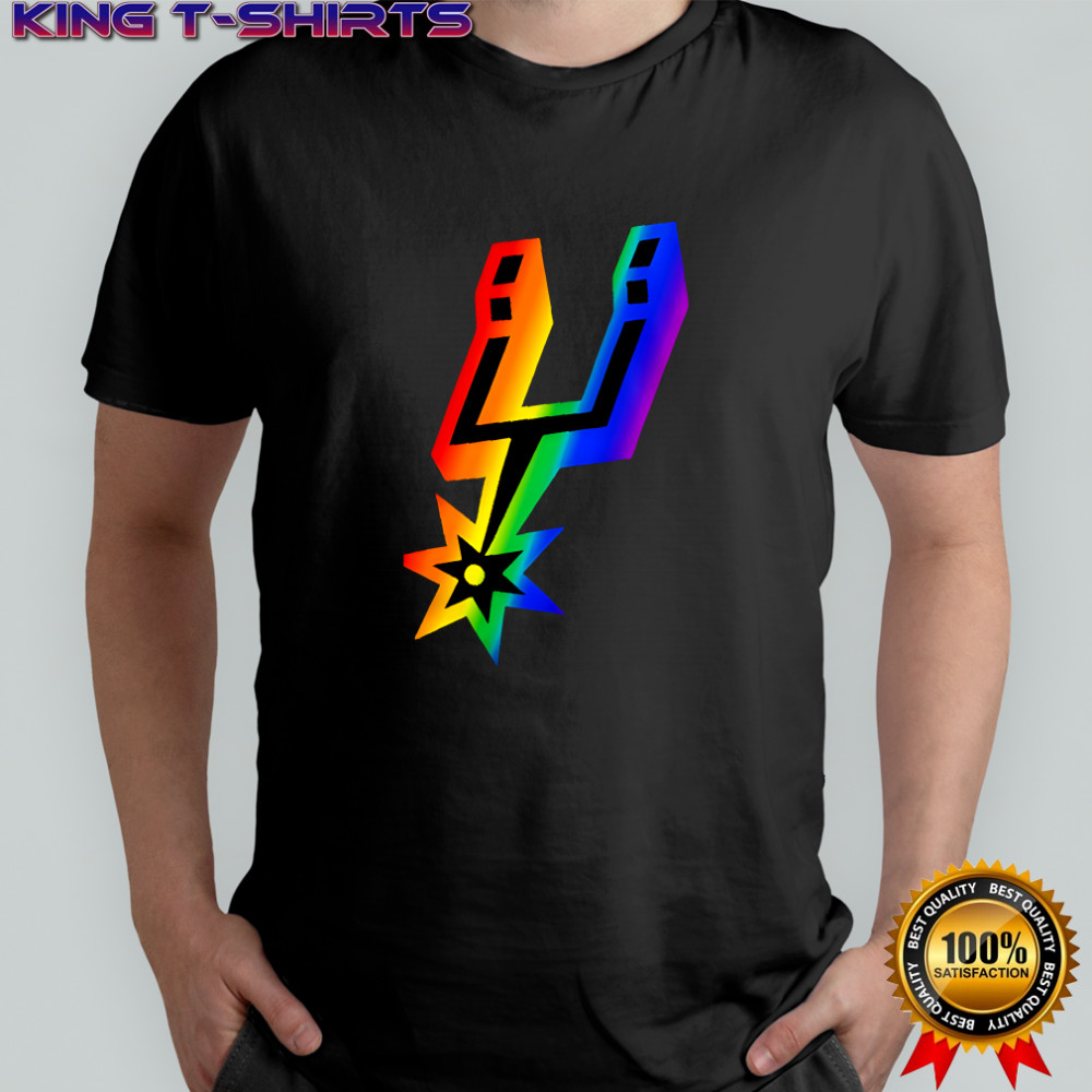 San Antonio Spurs with LGBT pride logo shirt