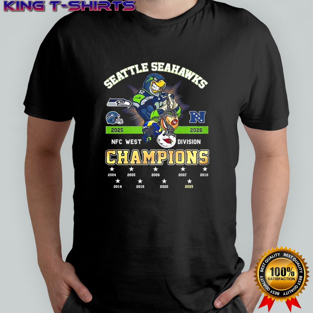 Seattle Seahawks NFC West Division Champions 2025 2026 celebration mascot shirt