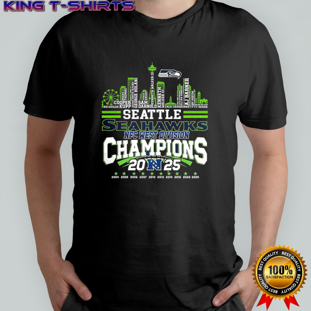 Seattle Seahawks NFC West Division Champions 2025 name skyline shirt