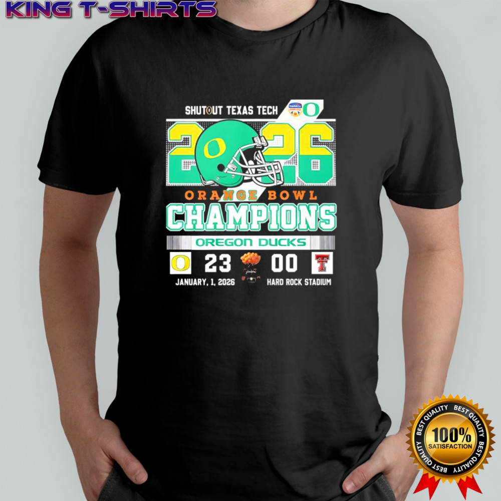Shutout Texas Tech Oregon Ducks 2026 Orange Bowl Champions shirt