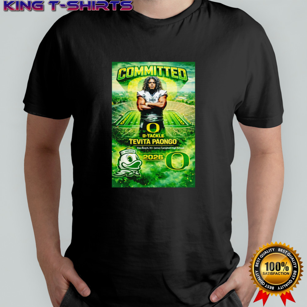 Tevita Paongo commitment Oregon Ducks football poster shirt