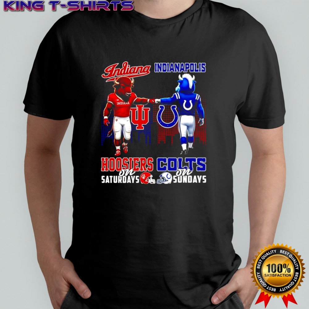 The Indiana Hoosiers on Saturdays and Indianapolis Colts on Sundays mascots logos shirt