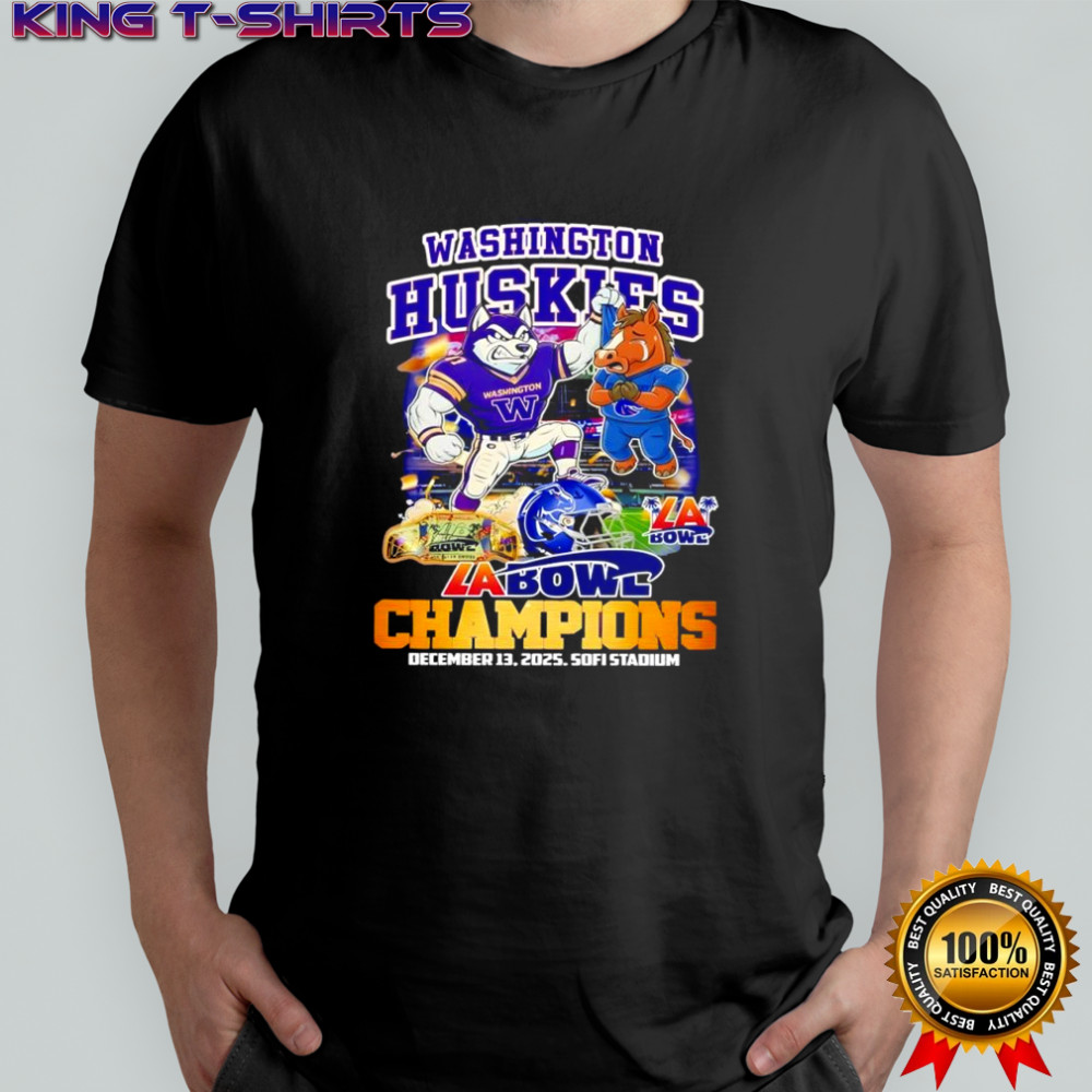Washington Huskies La Bowl Champions 2026 NCAA Football Mascot shirt